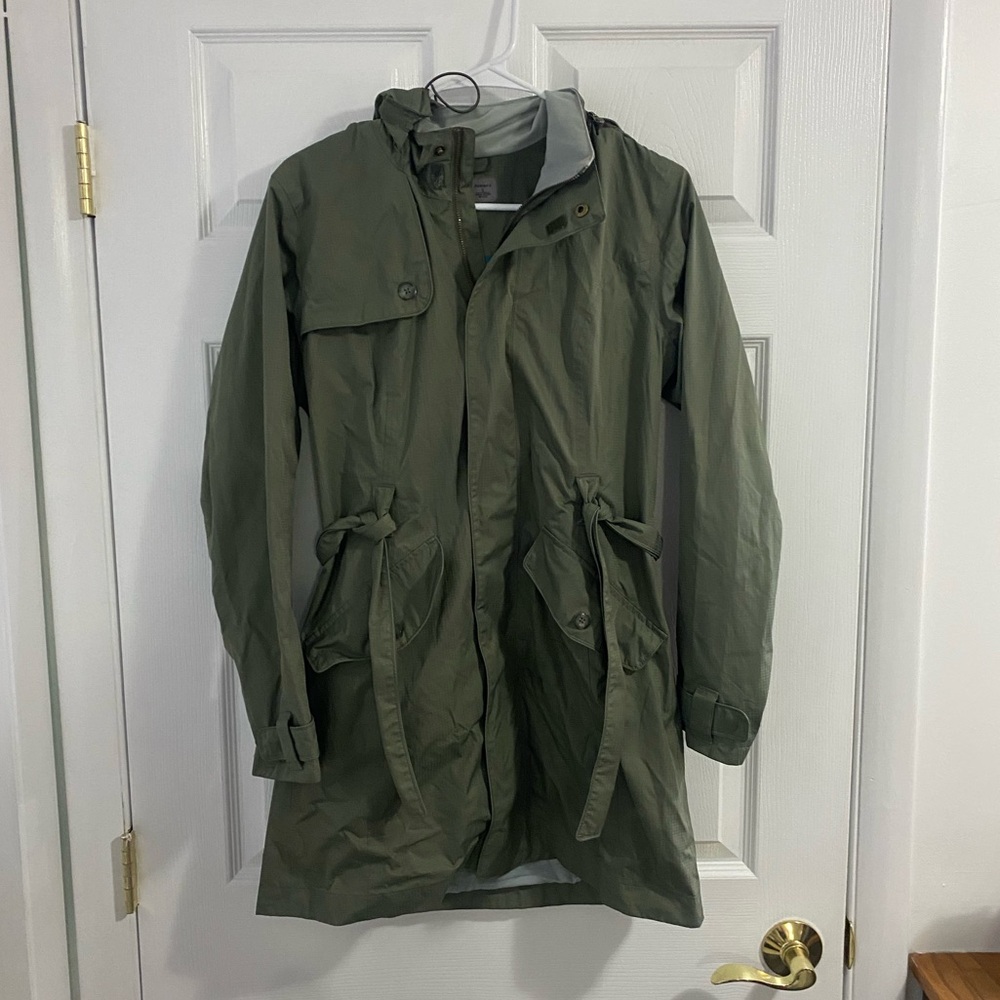 REI Green Water Resistant Hooded Rain Jacket Size S